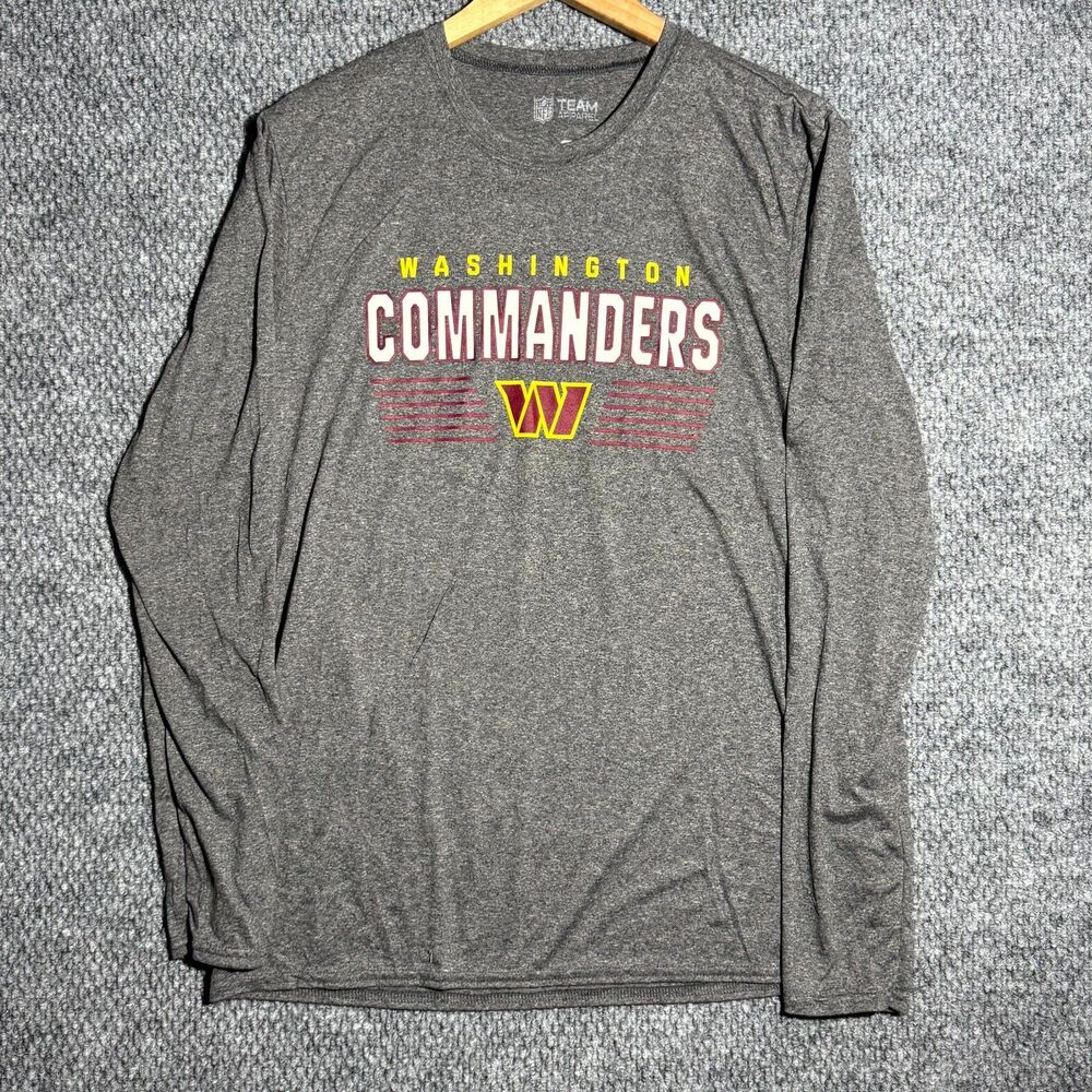 Washington Commanders NFL Team Apparel Shirt Gray Long Sleeve Football Sz Large